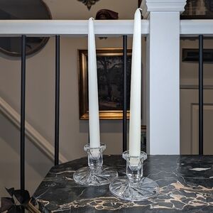 Vintage Clear Glass Candle Holders